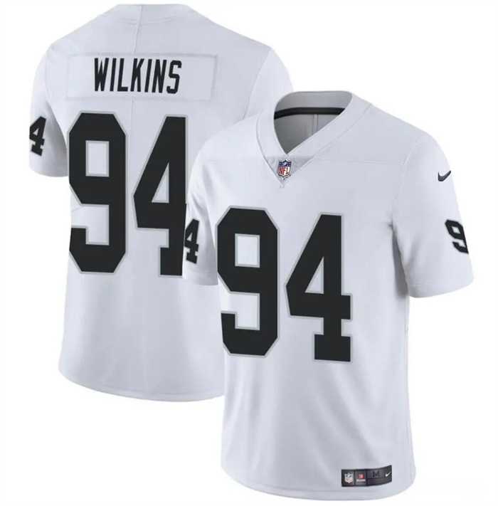 Men & Women & Youth Las Vegas Raiders #94 Christian Wilkins White Vapor Football Stitched Jersey